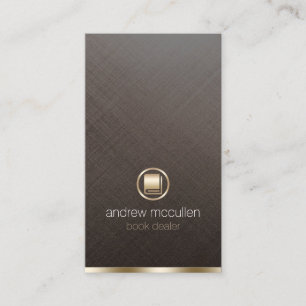 Bok-återförsäljare Guld Bok Icon Brushed Metall Visitkort