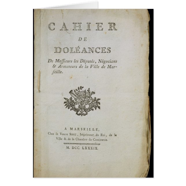 Bok av klagomål hälsningskort (Framsidan)