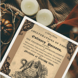 Bok av matförgiftningar från 1820 antika skalle pappersservett