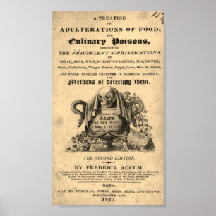 Bok av matförgiftningar från 1820 antika skalle poster