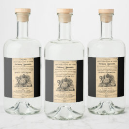 Bok av matförgiftningar från 1820 antika skalle spritflaskor etikett