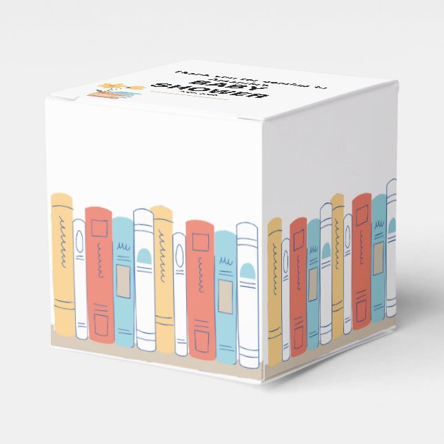 Bok Baby Shower, Brunch och Bokar, Gender Neutral Presentaskar (Framsidan Sidan)