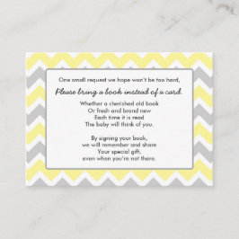 Bok Baby Shower infog card gult chevron grått- Tilläggskort