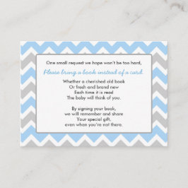 Bok Baby Shower infogningskort grått chevron Tilläggskort