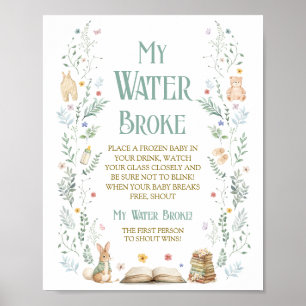 Bok Baby Shower Min Vatten Brast Spel Poster