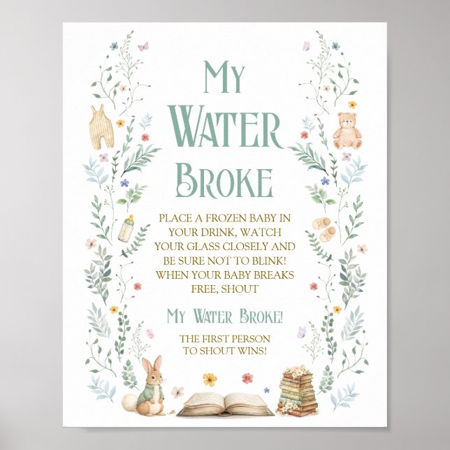 Bok Baby Shower Min Vatten Brast Spel Poster (Framsidan)