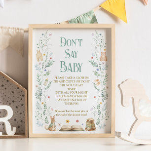 Bok Baby Shower Säga Inte Baby Lek Poster