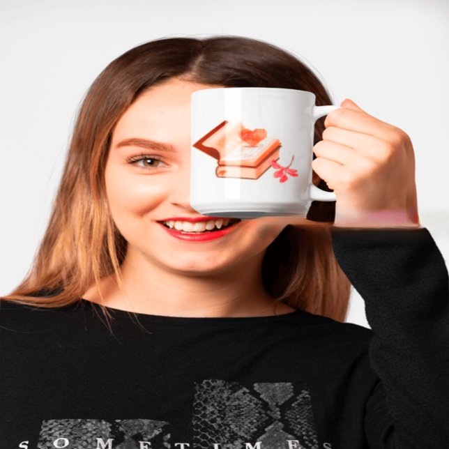 Bok-bedövning med Heart Karta och kärlek butik Kaffemugg (Skapare uppladdad)