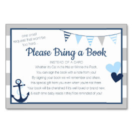 Bok begär Ahoy Nautical Boy Shower Card Bordsnummer