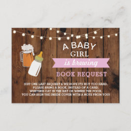 Bok begär Beer Baby Shower Girl Girl Flaska Wood Inbjudningar