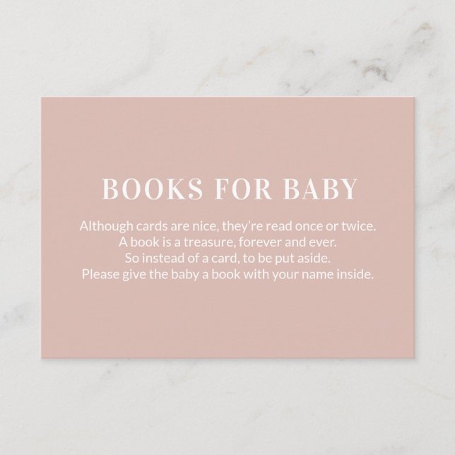 Bok, begäran Bokar för Baby Rosa Tilläggskort (Framsida)