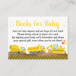 Bok-begäran om Lastbil Boy Baby Shower Tilläggskort