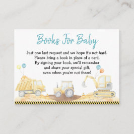 Bok-begäran om Lastbil Boy Baby Shower Tilläggskort