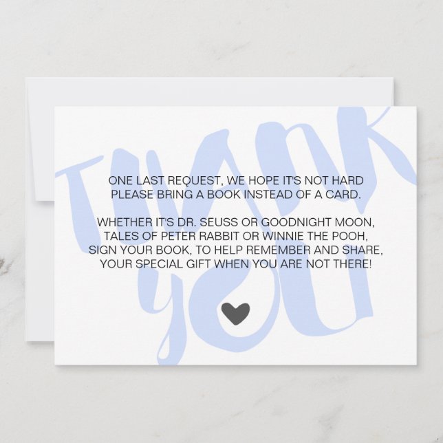 Bok-begärandekort för Pojke Shower Inbjudningar (Framsida)