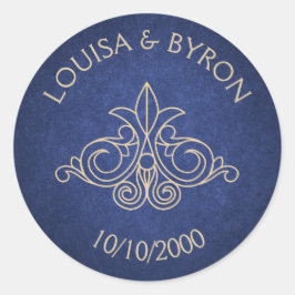 Bok Bibliotek Geek Blue Literary Bröllop Runt Klistermärke