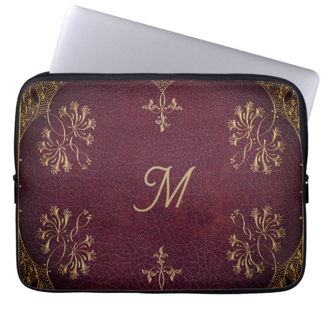 bok-bindning - läderutseende laptop fodral (Framsidan)