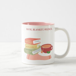 Bok. Blanket. Tystnad. Två-Tonad Mugg