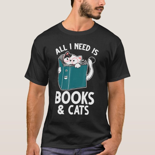 Bok, Bokar och katter T Shirt (Framsida)