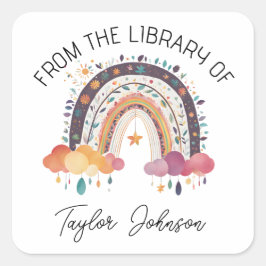 Bok bokplåt, sött hobo Regbow Fyrkantigt Klistermärke