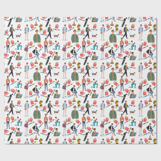 Bok Boykompis Wrapping Papper Presentpapper (Platt)