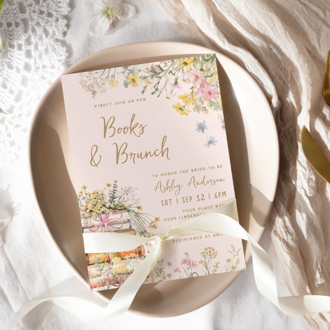 Bok & Brunch Wildblommor Möhippa Inbjudningar (Skapare uppladdad)