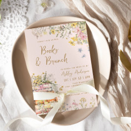 Bok & Brunch Wildflowers Bröllopsdusch Inbjudningar
