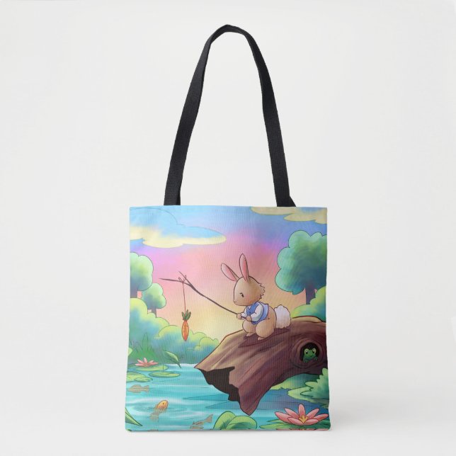 Bok Bunny Tote Bag Tygkasse (Framsida)