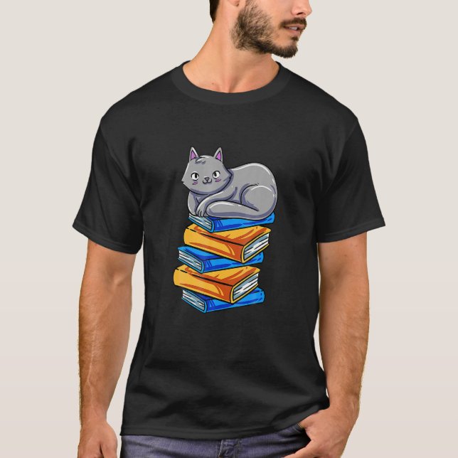 Bok Cat Bookworm Novel Booknerd Reading Bok T Shirt (Framsida)