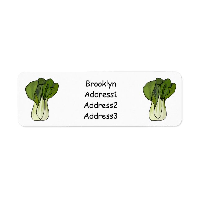 Bok choy cartoon illustration returadress etikett (Framsidan)