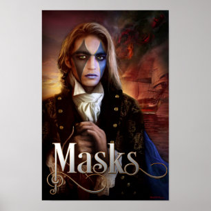 Bok Cover Art for Mask av E.M. Prazeman Poster