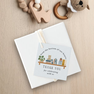 Bok De Shelf Baby Shower Light Blue Boy Gåvor Etiketter