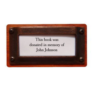Bok Donation Bookplate Fraktsedel