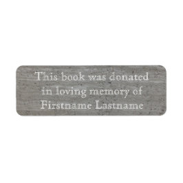 Bok Donation Sticker Marble Returadress Etikett