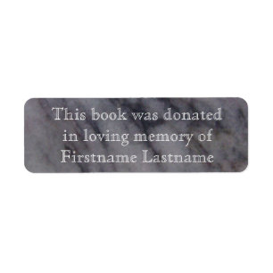 Bok Donation Sticker Marble Returadress Etikett