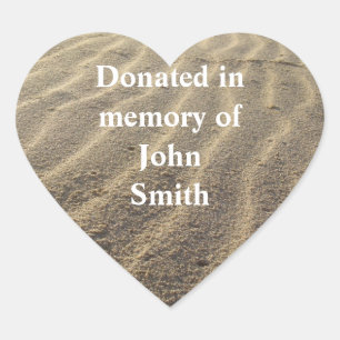 Bok Donation Sticker Sand Hjärtformat Klistermärke