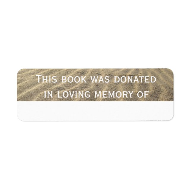 Bok Donation Sticker Sand Returadress Etikett (Framsidan)