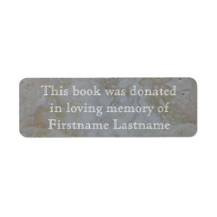 Bok Donation Sticker Travertine Returadress Etikett