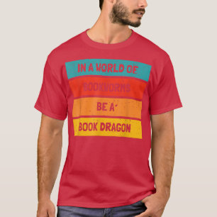 Bok Dragon Design Library Bok Älskare 84 T Shirt