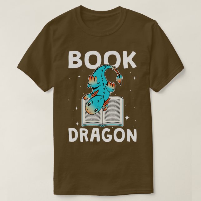 Bok Dragon Fantasy Bok Älskare Gift Bookworm Readi T Shirt (Design framsida)