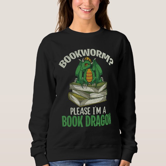 Bok Dragon Mythical Creature Animal Bookworm Rea T Shirt (Framsida)
