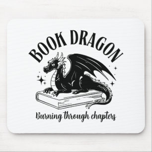 Bok Draken Fantasy Läsare Bokig Uttryck Musmatta