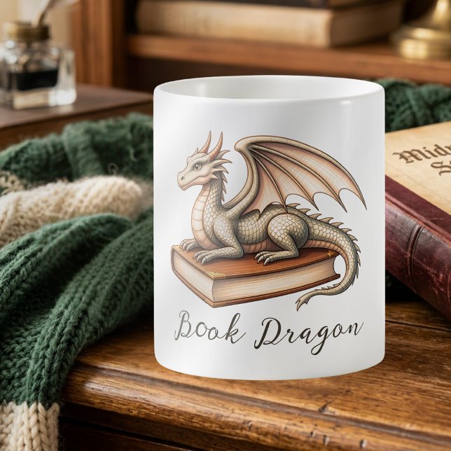 Bok Draken Fantasy Läsarens Gåva Kaffemugg (Skapare uppladdad)