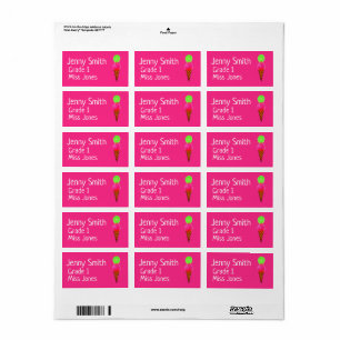 Bok-etiketter för namn-skolan adressetikett