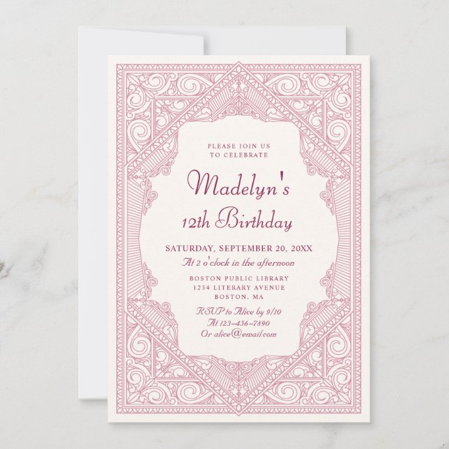 Bok Fairy Tale Girls Birthday Inbjudningar (Framsida)
