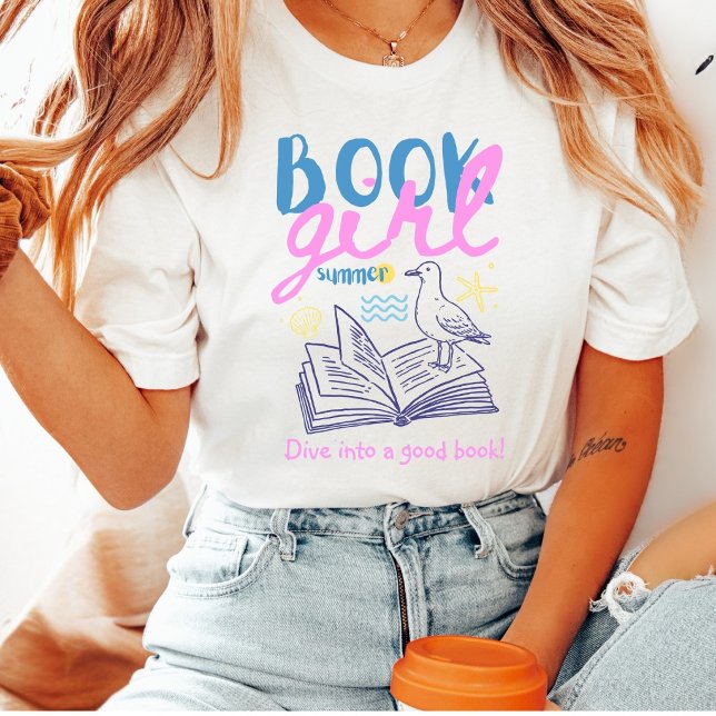 Bok flicka sommar Söt mås Personlig T Shirt (Skapare uppladdad)