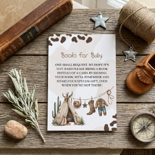 Bok för Baby Cowboy rustik elegant Baby Shower Tilläggskort