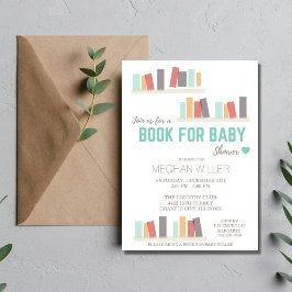 Bok för baby shower-inbjudan inbjudningar