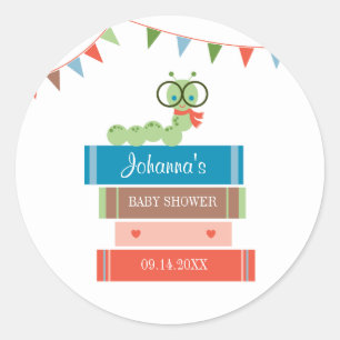Bok för baby showerfavörklistermärke runt klistermärke