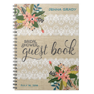 Bok för burlap- och snöremöhippagäst anteckningsbok