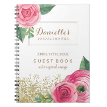 Bok för gäst för anpassaderosa rosmöhippa